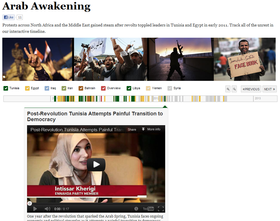 PBS uses TimelineSetter to document the "Arab Spring"