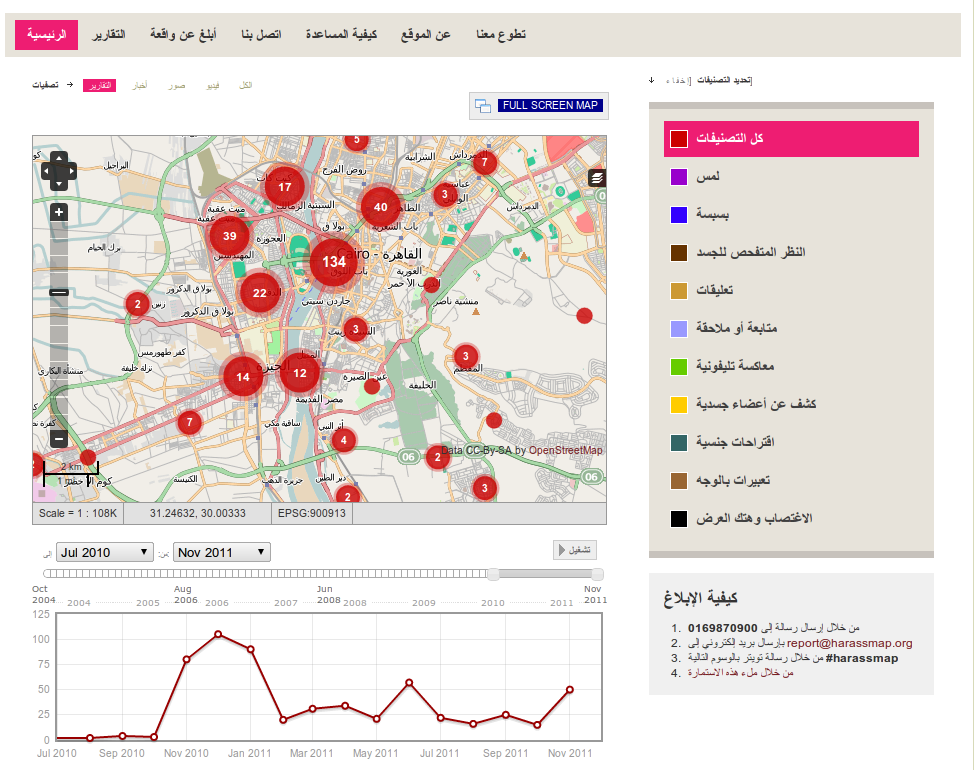 Ushahidi Cairo harass map Ushahidi Cairo harass map